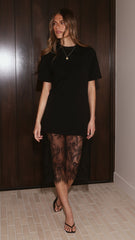 Danika T-Shirt Midi Dress - Black