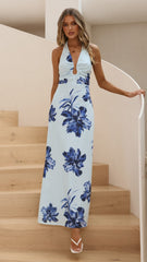 Larna Maxi Dress - Blue Floral