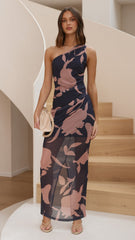Cataleya Mesh Maxi Dress - Navy/Pink