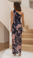 Cataleya Mesh Maxi Dress - Navy/Pink