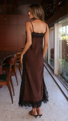 Naliah Maxi Dress - Chocolate/Black