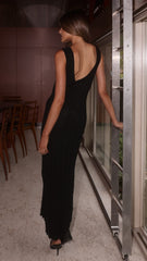 Avalyn Knit Maxi Dress - Black
