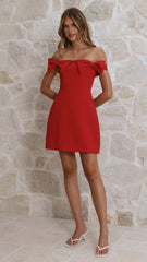 Taylor Bow Mini Dress - Red