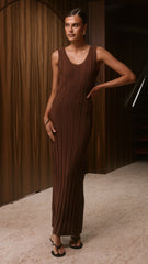 Avalyn Knit Maxi Dress - Chocolate