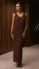 Avalyn Knit Maxi Dress - Chocolate