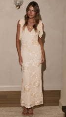 Usha Tie Strap Maxi Dress - Yellow