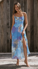 Rahima Maxi Dress - Blue Floral