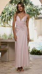 Zada Bow Maxi Dress - Pink