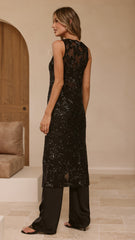 Valencia Sequin Maxi Dress - Black