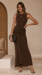 Kalaia Maxi Dress - Chocolate