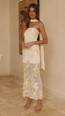 Veya Strapless Maxi Dress - Yellow