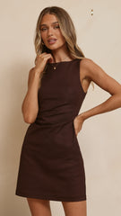 Anneka Mini Dress - Chocolate