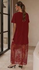 Adora T-Shirt Maxi Dress - Wine