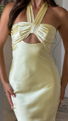 Grace Halter Maxi Dress - Yellow