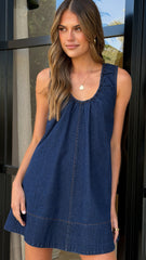 Zayda Mini Dress - Dark Denim