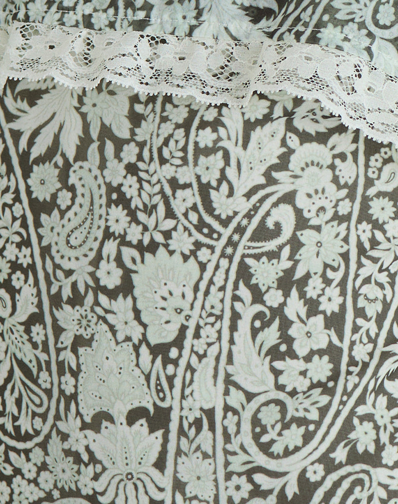 Quilla Maxi Dress in Bloom Paisley Pale Blue