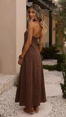 Astrid Strapless Maxi Dress - Chocolate