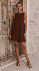 Tashia Mini Dress - Chocolate