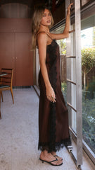 Naliah Maxi Dress - Chocolate/Black