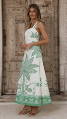 Sella Maxi Dress - Sage Palm Print
