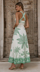 Sella Maxi Dress - Sage Palm Print