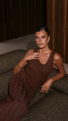Avalyn Knit Maxi Dress - Chocolate