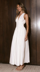 Rachel Tie Back Maxi Dress - White