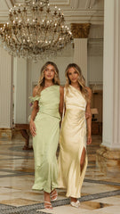 Auria Off Shoulder Maxi Dress - Key Lime