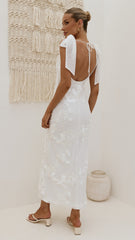 Usha Tie Strap Maxi Dress - White