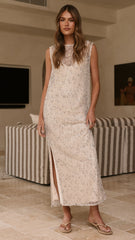 Matisse Sequins Maxi Dress - Cream
