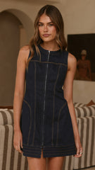 Sharni Mini Dress - Dark Denim