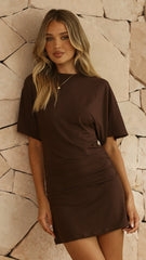 Talua Mini Dress - Chocolate