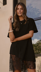Avei Lace T-Shirt Mini Dress - Black