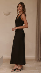 Sammie Linen Maxi Dress - Black