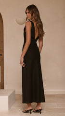 Sammie Linen Maxi Dress - Black