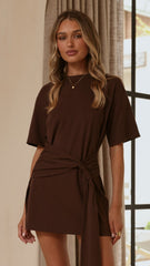Jade Mini Dress - Chocolate