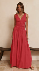Sanya Maxi Dress - Red
