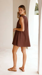 Vanessa Oversized Mini Dress - Chocolate
