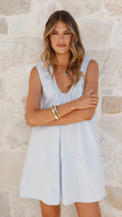 Vanessa Oversized Mini Dress - Blue