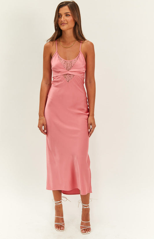 Elery Pink Midi Dress
