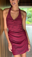 Samira Mini Dress - Wine