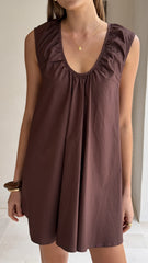 Vanessa Oversized Mini Dress - Chocolate