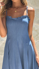 Tanya Maxi Dress - Blue Denim