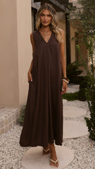 Aliah Maxi Dress - Chocolate