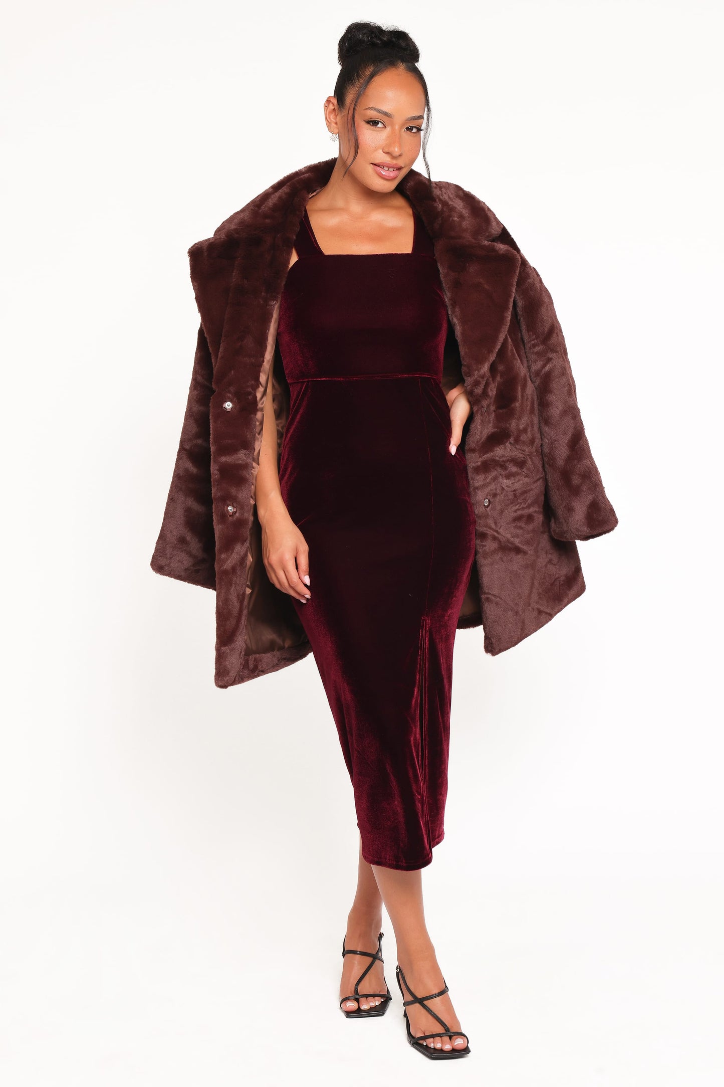 Hyatt Velvet Dress - Burgundy